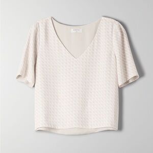 BABATON | baby/light blue v-neck short sleeve randy blouse top size xs